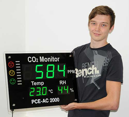 CO2-Ölçer PCE-AC 2000'nin yakın görüntüsü