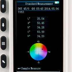 Colorimetre PCE-CSM 2 ve PCE-CSM 4'n aldnda kan ekran grnts.