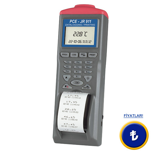 Hafiza kaydi, yazici ve yazilim ile data logger kizilötesi termometre PCE-JR 911