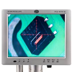 8 inch büyüklüğünde LCD-Ekran ile Motorlu 3D-Mikroskop PCE-MVM 3D.