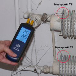 Temaslı dijital termometre PCE-T 312 farklı sıcaklık ölçümünde.
