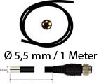 Video endoskop PCE-VE 360N iin 1 m uzunluunda ve 5,5 mm apnda kablo
