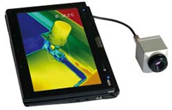 Yksek znrlkl nfrared Kamera PCE PI400 / PI450'nin Tablet-PC'ye balanm grnts.